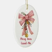 Vrolijk Xmas oma Xmas strik Keramisch Ornament (Rechts)