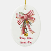 Vrolijk Xmas oma Xmas strik Keramisch Ornament (Voorkant)