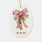 Vrolijk Xmas oma Xmas strik Keramisch Ornament (Achterkant)