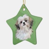 Vrolijk Xmas Shih Tzu Keramisch Ornament (Links)