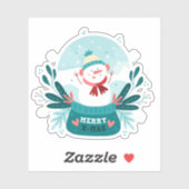 Vrolijk xmas sneeuw wereldbol sticker (Vel)