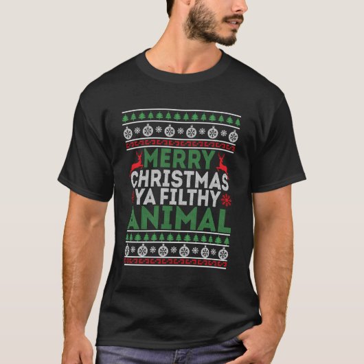 Vrolijk Ya-Filthy Dier Pyjama T-shirt (Voorkant)