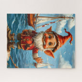 Vrolijk Zee Gnome: Groeten aan de pier. Legpuzzel (Horizontaal)