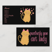 Vrolijk zeenkattige dame visitekaartje (Voorkant / Achterkant)