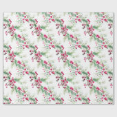 Vrolijk zeer bessen kerst hulst rode waterverf cadeaupapier (Vlak)