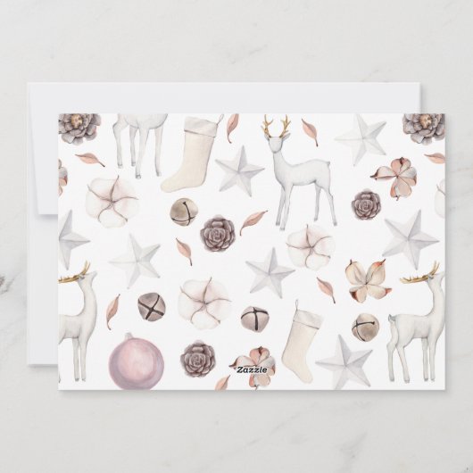 Vrolijk zoet geïllustreerd print kerstvakantie feestdagenkaart (Achterkant)