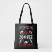 Vrolijk zombie kerst lelijke trui tote bag (Voorkant)