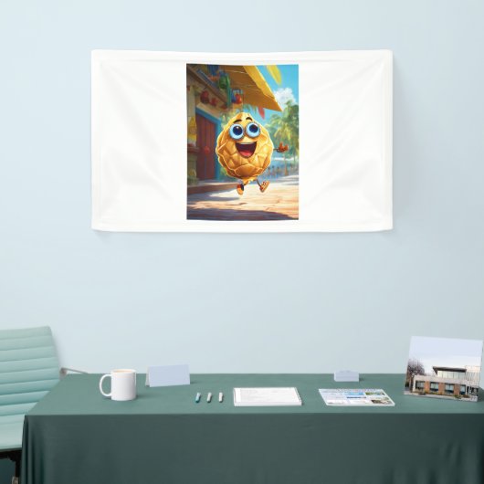 Vrolijk Zonnebloem Karakter Spandoek (Beurs)