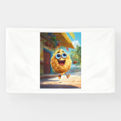 Vrolijk Zonnebloem Karakter Spandoek (Horizontaal)