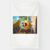 Vrolijk Zonnebloem Karakter Spandoek (Verticaal)