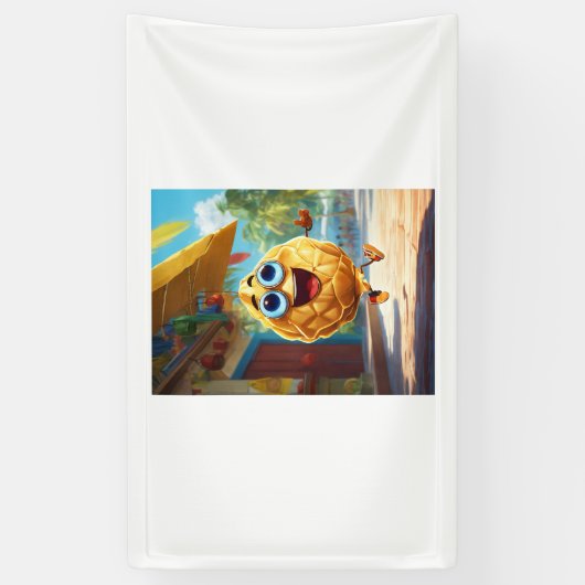 Vrolijk Zonnebloem Karakter Spandoek (Verticaal)