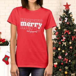 Vrolijk & Zwanger Kerstmis Zwangerschap Aankondigi T-shirt
