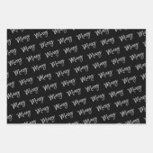 Vrolijk Zwart wit modern vakantie cadeau minimaal Inpakpapier Vel (Voorkant 2)