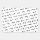 Vrolijk Zwart wit modern vakantie cadeau minimaal Inpakpapier Vel (Voorkant)