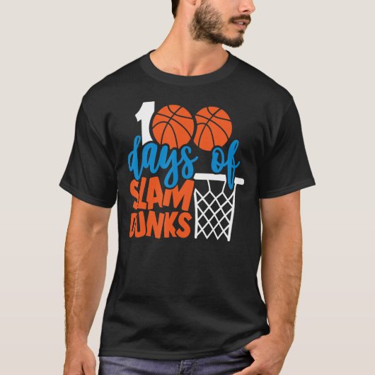 Vrolijke 100 dagen school 100 dagen slam Dunks Ba T-shirt (Voorkant)