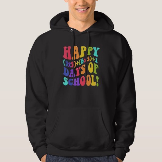 Vrolijke 100 dagen school 100e dag Wiskunde leraar Hoodie (Voorkant)