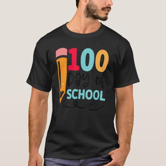 Vrolijke 100 dagen schooljongens Kindergarten T T-shirt (Voorkant)
