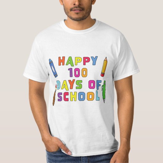 Vrolijke 100 dagen slimmer van schoolleraar studen t-shirt (Voorkant)