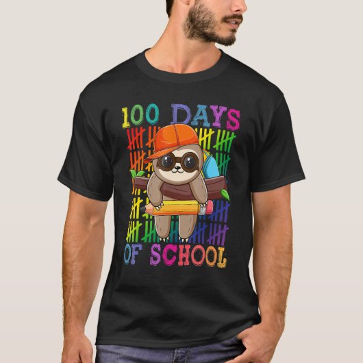 Vrolijke 100 dagen van de schoolklare 100e D T-shirt (Voorkant)