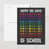 Vrolijke 100 dagen van het dikke hart van de schoo briefkaart (Voorkant / Achterkant)