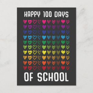 Vrolijke 100 dagen van het dikke hart van de schoo briefkaart