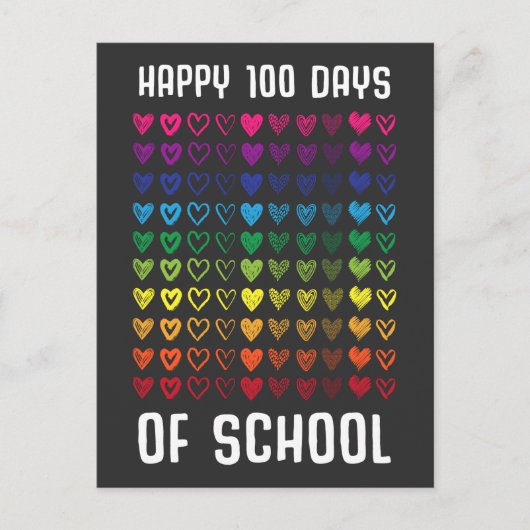 Vrolijke 100 dagen van het dikke hart van de schoo briefkaart (Voorkant)