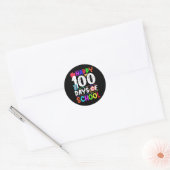 Vrolijke 100 schooldagen - 100e schooldag ronde sticker (Envelop)