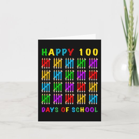 Vrolijke 100 schooldagen kaart (Voorkant)