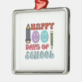 Vrolijke 100 schooldagen metalen ornament (Links)