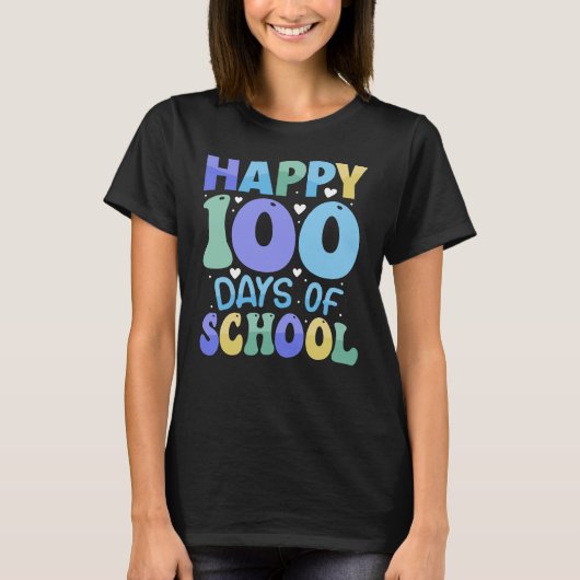 Vrolijke 100 schooldagen t-shirt (Voorkant)