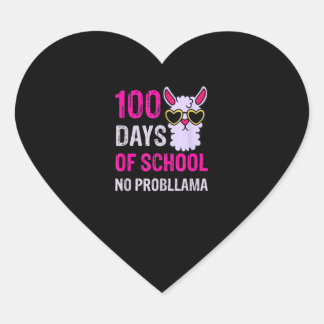 Vrolijke 100e schooldagen Geen problemen Hart Sticker