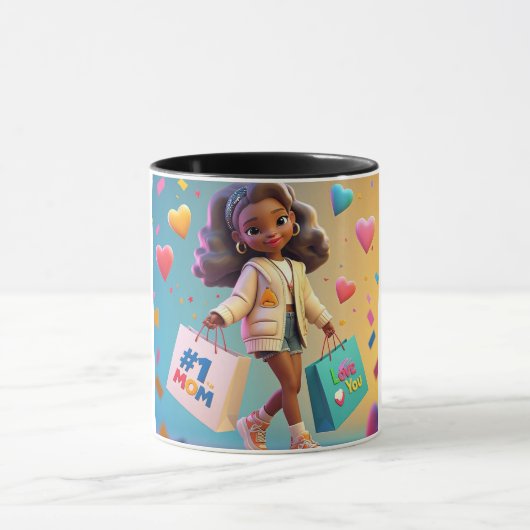 Vrolijke #1 Mama houdt van je Moederdag Mok (Midden)