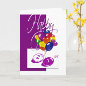 Vrolijke 21ste verjaardagsballonnen schitterend op kaart (Gele Bloem)