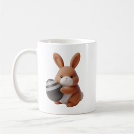 Vrolijke 3D paashaas met versierd ei Koffiemok