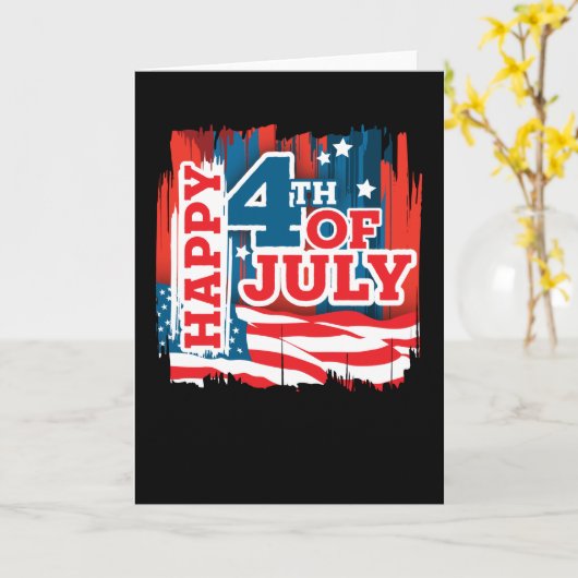 Vrolijke 4 juli - Amerikaanse vlag Kaart (Gele Bloem)