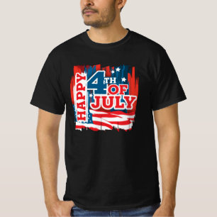 Vrolijke 4 juli - Amerikaanse vlag T-shirt