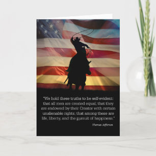 Vrolijke 4 juli Cowboy Independence Day Kaart