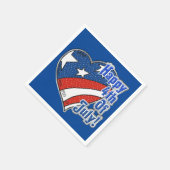 Vrolijke 4 juli hart servetten (Hoek)