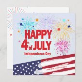 Vrolijke 4 juli Holiday Independence Personaliseer Kaart (Voorkant / Achterkant)