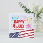 Vrolijke 4 juli Holiday Independence Personaliseer Kaart (Staand voorkant)