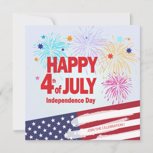 Vrolijke 4 juli Holiday Independence Personaliseer Kaart (Voorkant)