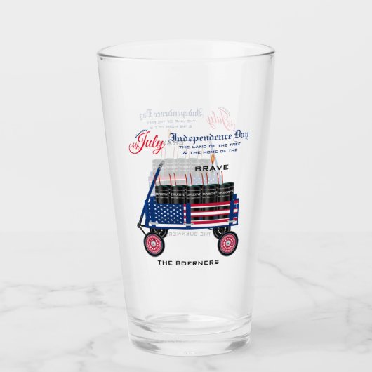 Vrolijke 4 juli Onafhankelijkheid Beer Soda Tea Gl Glas (Voorkant)