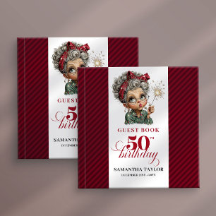 Vrolijke 50ste whimische vrouw feestgastenboek gastenboek