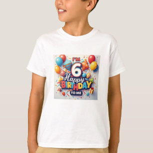Vrolijke 6e verjaardag jongens vieren t-shirt