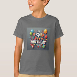 Vrolijke 9e verjaardag jongens vieren t-shirt