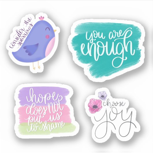 Vrolijke aanmoediging Stickers (Voorkant)