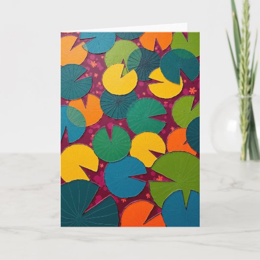 Vrolijke Abstracte Bloemkaart Kaart (Voorkant)