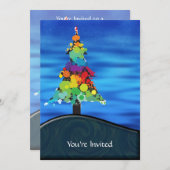 Vrolijke Abstracte Paint Splash Kerstboom Kaart (Voorkant / Achterkant)