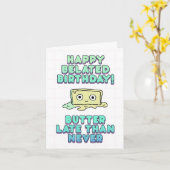 Vrolijke achterhaalde verjaardag! Boter laat dan n Kaart (Gele Bloem)