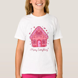 Vrolijke Alles Roze Gemberkoekhuis Snoep Schattig T-shirt